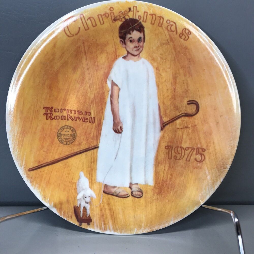 CHRISTMAS 1975 NORMAN ROCKWELL PLATE Vintage  NO. 24,182 NO BOX